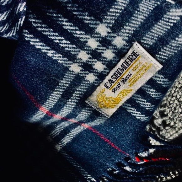 VINTAGE ROYAL ROSSI Men's Tartan Plaid Cashmere Scarf EUC - Picture 5 of 6